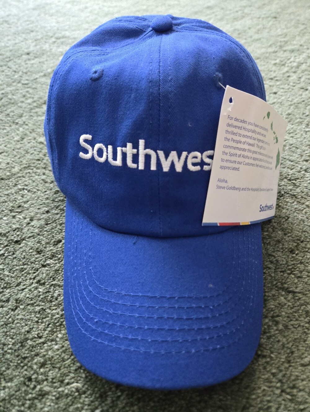Southwest Airlines Hat Cap Adult Blue Hawaii Adjustable Logo ***New with Tags***